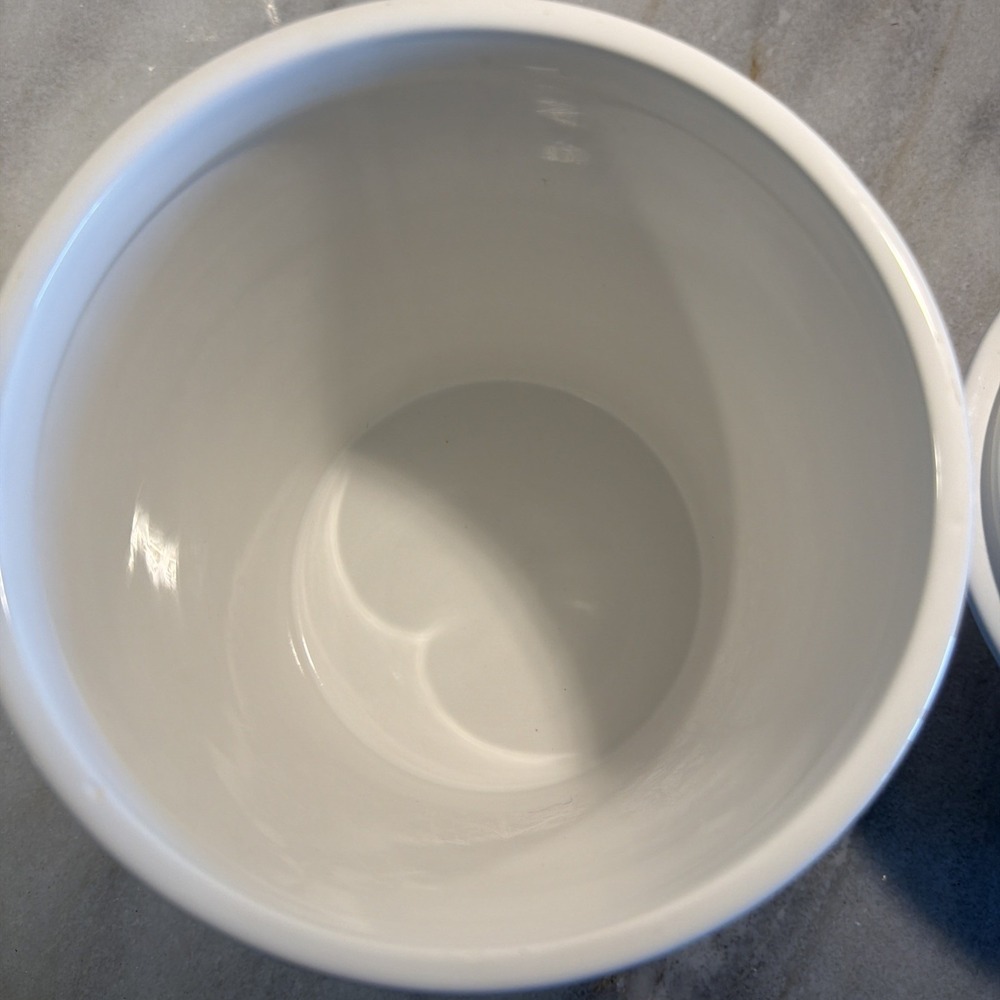 West Elm Snacks Kitchen Canister Storage Jar White Stoneware Pantry 9in GW995 - Picture 6 of 9